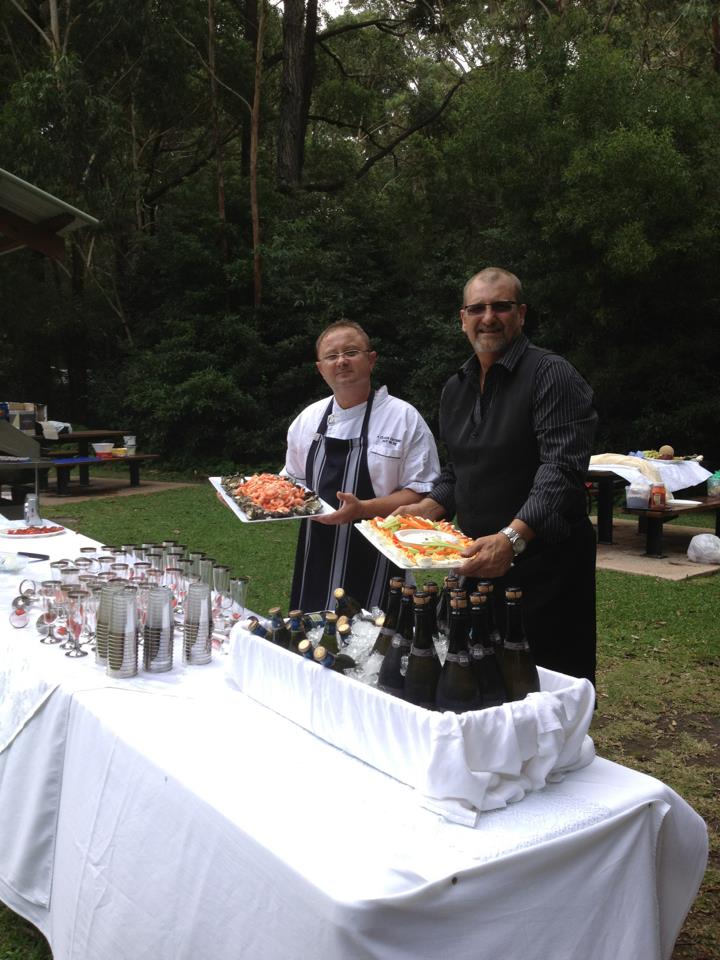 The Duo Steve and Martin serving a Buffet.